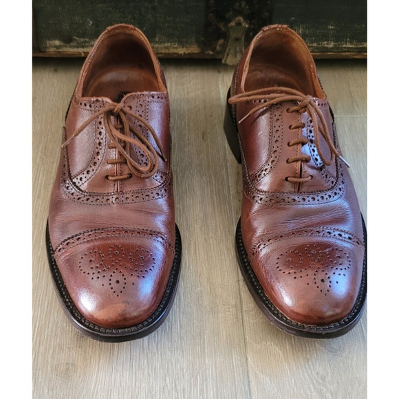 Spatarella Shoes Mens Size 10.5 Oxford Brogue Leather Made Italy Dress Formal - Picture 2 of 16